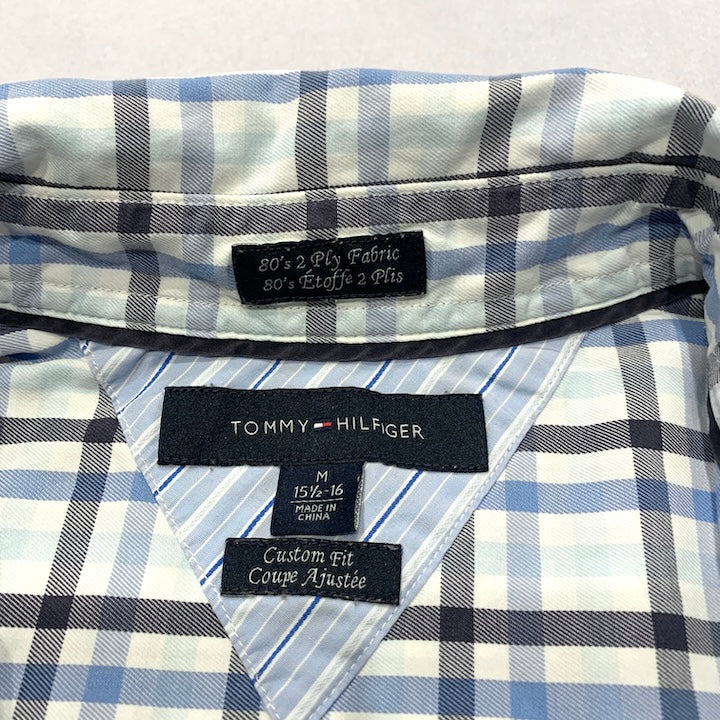 トミーヒルフィガー Tommy Hilfiger 長袖シャツ BDシャツ チェック 刺繍 メンズM