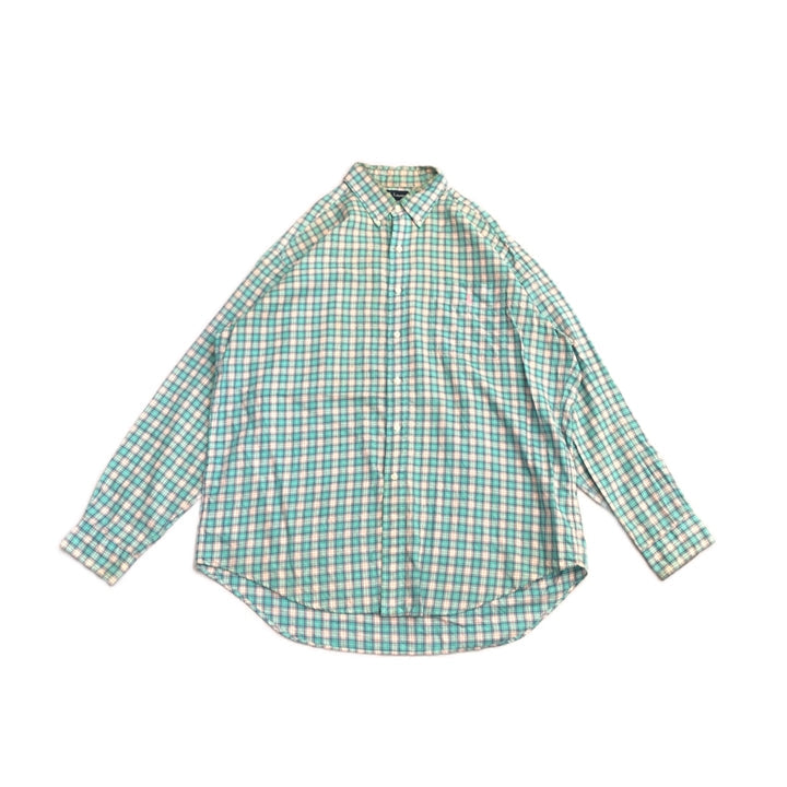 ラルフローレン 古着 BDシャツ チェック 刺繍ロゴ ゆるダボ L