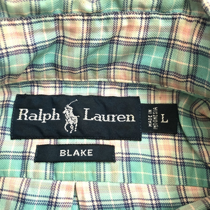ラルフローレン 古着 BDシャツ チェック 刺繍ロゴ ゆるダボ L