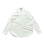 ラルフローレン 古着 長袖BDシャツ 白シャツ 刺繍ロゴ M
