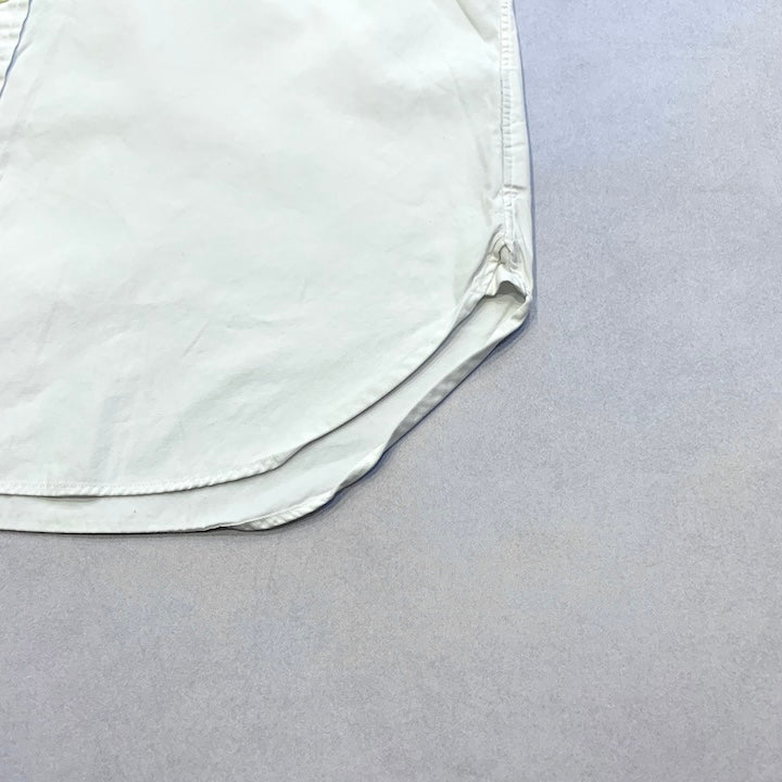 ラルフローレン 古着 長袖BDシャツ 白シャツ 刺繍ロゴ M