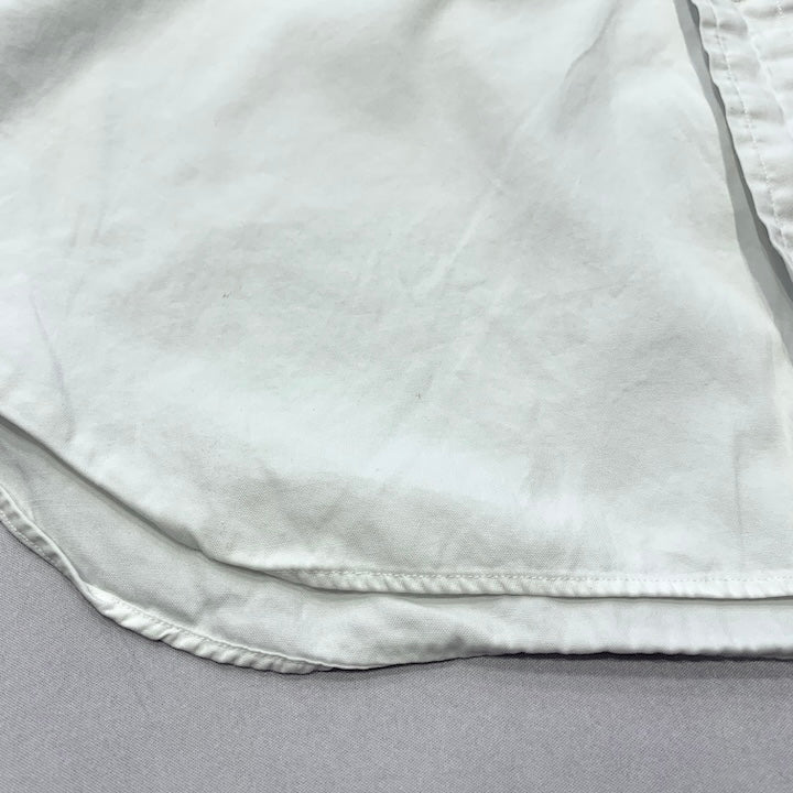 ラルフローレン 古着 長袖BDシャツ 白シャツ 刺繍ロゴ M