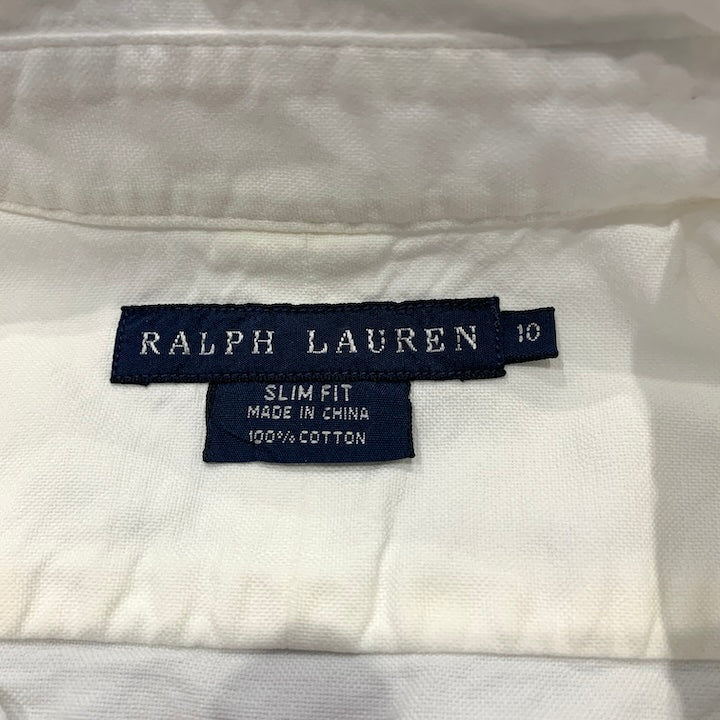 ラルフローレン 古着 長袖BDシャツ 白シャツ レディースL