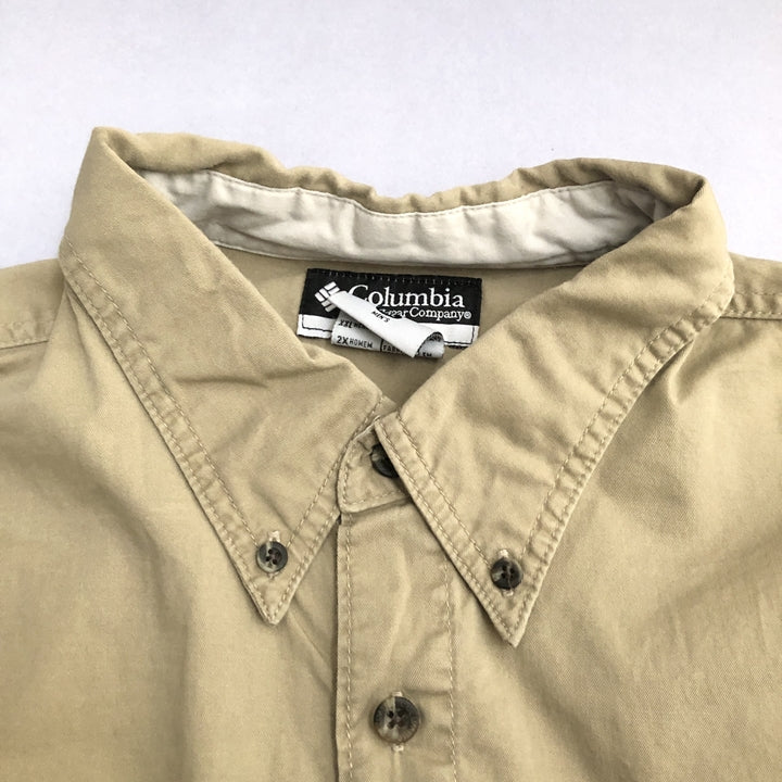 コロンビア 古着 BDシャツ ワンポイントロゴ アースカラー XXL