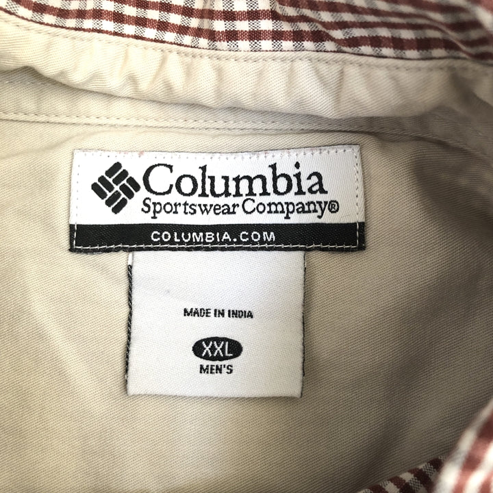コロンビア 古着 BDシャツ チェック ゆるダボ ワンポイント XXL