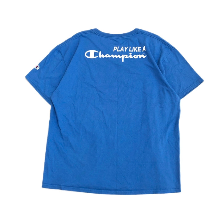 チャンピオン 古着 Tシャツ フェノムホープス 刺繍ロゴ ブルー XL