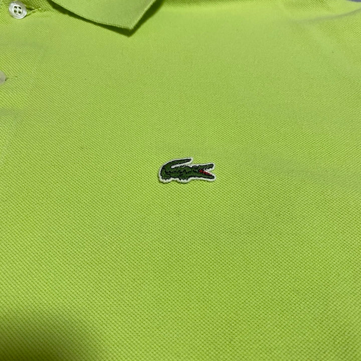 ラコステ LACOSTE 半袖ポロシャツ 刺繍ロゴ グリーン メンズXL