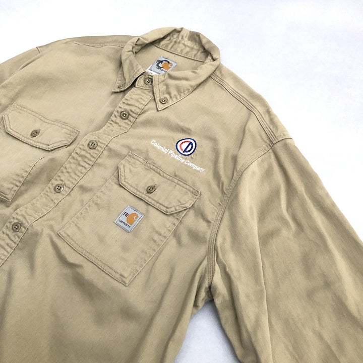 カーハート Carhartt 長袖シャツ BDシャツ 企業ロゴ 刺繍 メンズXL