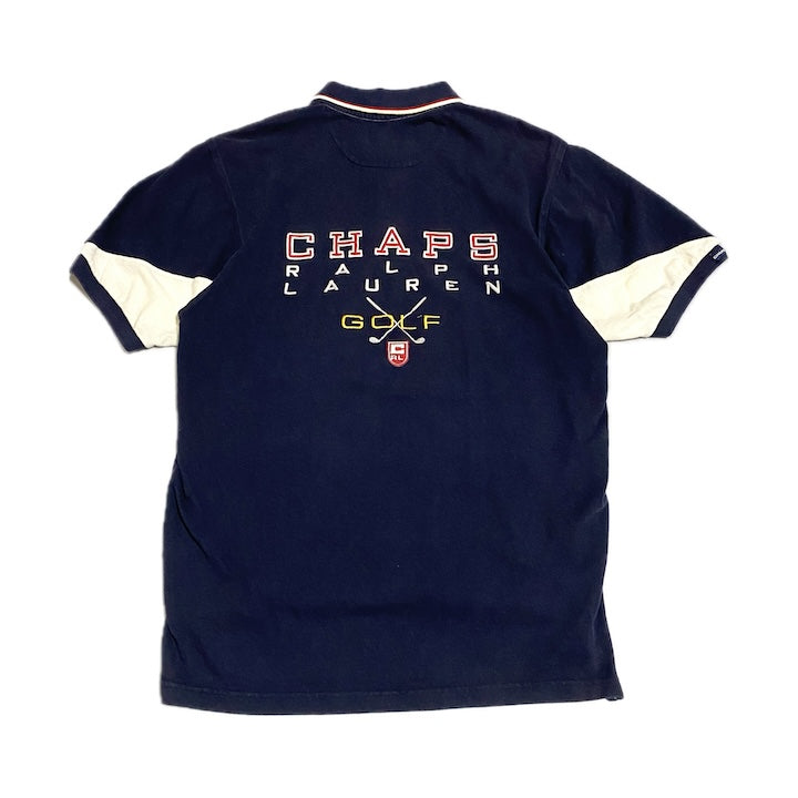 チャップス CHAPS 半袖ポロシャツ 刺繍ロゴ バックプリント メンズM