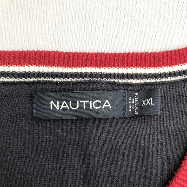ノーティカ NAUTICA ベスト レッド 刺繍ロゴ メンズXXL