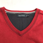 ノーティカ NAUTICA ベスト レッド 刺繍ロゴ メンズXXL