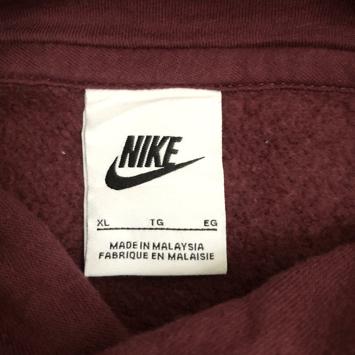ナイキ NIKE パーカー 刺繍ロゴ オーバーサイズ えんじ メンズXL