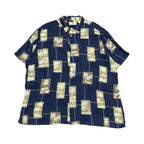アイランドシェアーズ 古着 半袖シャツ アロハシャツ ブルー XXL