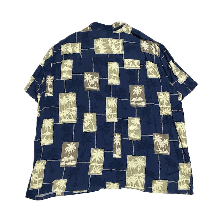 アイランドシェアーズ 古着 半袖シャツ アロハシャツ ブルー XXL