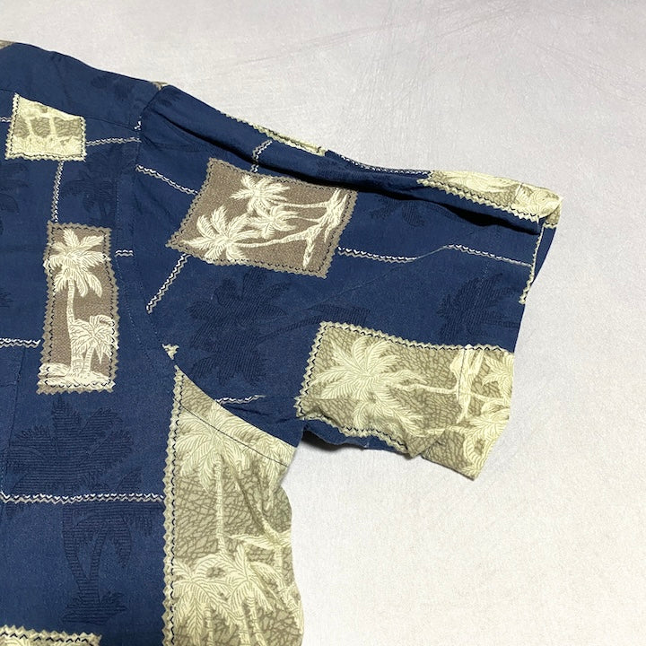 アイランドシェアーズ 古着 半袖シャツ アロハシャツ ブルー XXL