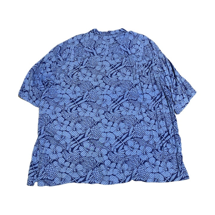 GEORGE 古着 半袖シャツ アロハシャツ ブルー XXL