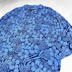 GEORGE 古着 半袖シャツ アロハシャツ ブルー XXL