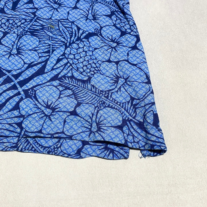 GEORGE 古着 半袖シャツ アロハシャツ ブルー XXL