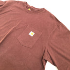 カーハート 古着 Tシャツ ワンポイントロゴ えんじ XXL