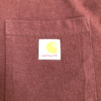 カーハート 古着 Tシャツ ワンポイントロゴ えんじ XXL