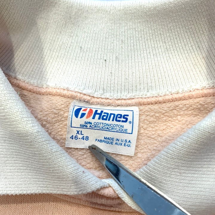 ヘインズ Hanes スウェット ビッグプリント ピンク メンズXL