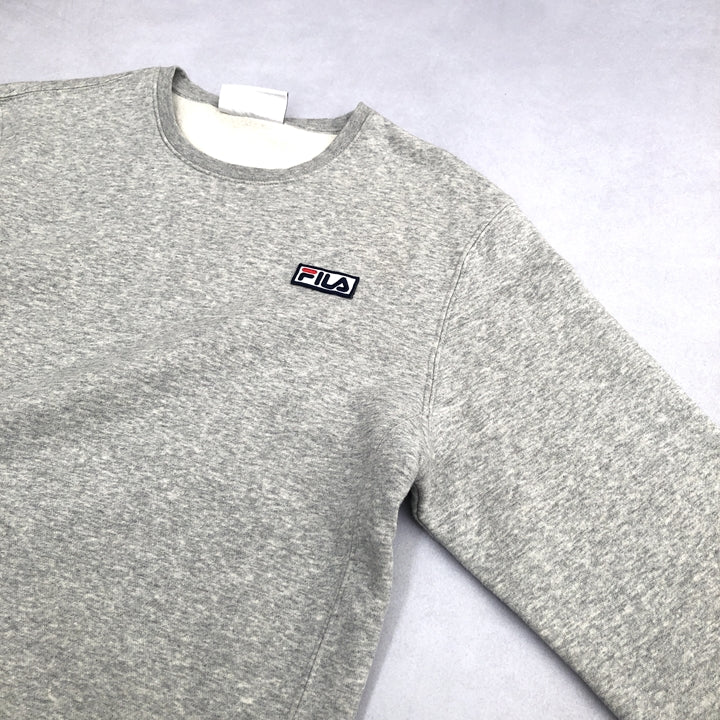フィラ FILA スウェット 裏起毛 グレー 刺繍ロゴ メンズS