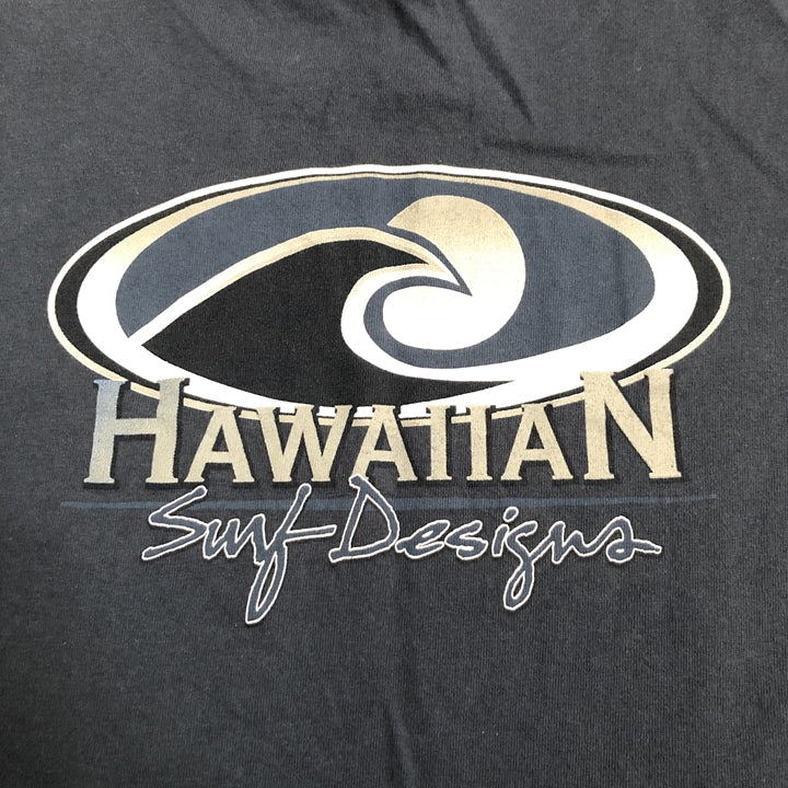 ノーブランド 古着 Tシャツ ハワイアン ブルー XL