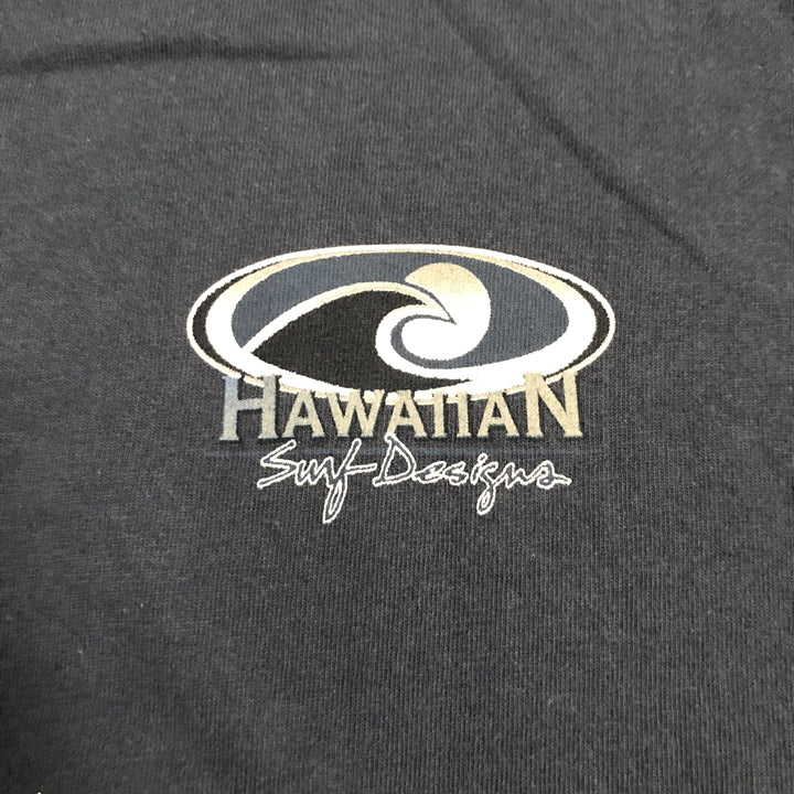 ノーブランド 古着 Tシャツ ハワイアン ブルー XL