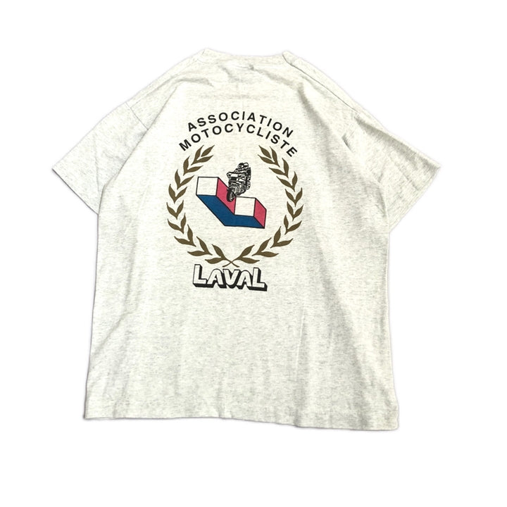 ノーブランド 古着 Tシャツ motocycliste ライトグレー Ｍ