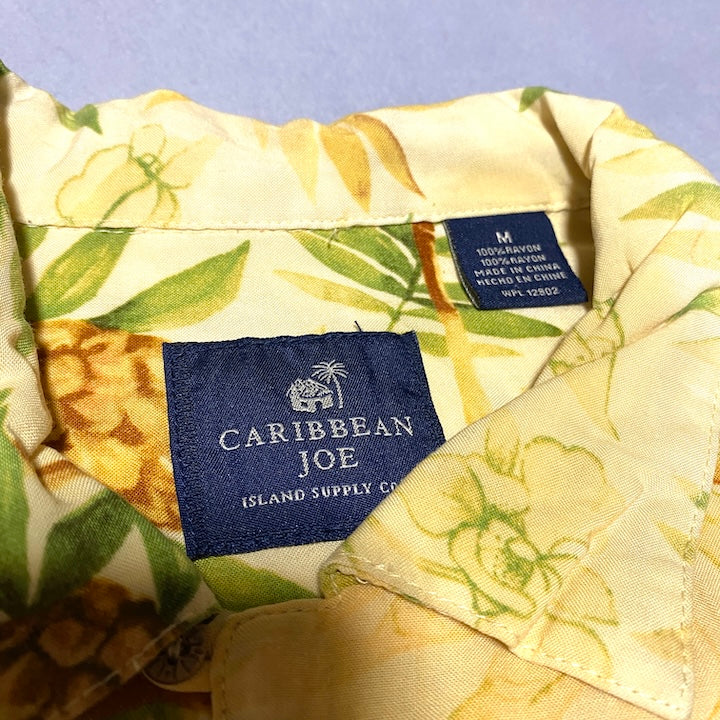 カリビアンジョー Caribbean Joe 半袖シャツ アロハシャツ 総柄 メンズM