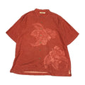 トミーバハマ Tommy Bahama 半袖シャツ アロハシャツ レッド 赤 総柄 メンズXL