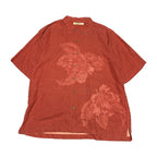 トミーバハマ Tommy Bahama 半袖シャツ アロハシャツ レッド 赤 総柄 メンズXL