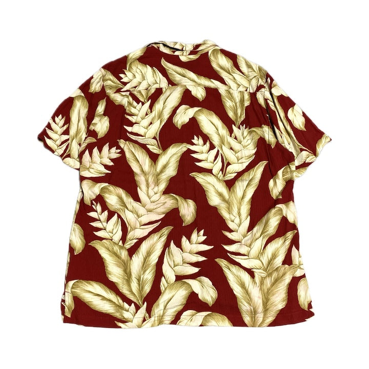 カリビアンジョー Caribbean Joe 半袖シャツ アロハシャツ レッド 赤 メンズL