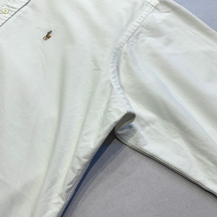 ラルフローレン Ralph Lauren 長袖シャツ BDシャツ ホワイト 刺繍 メンズL