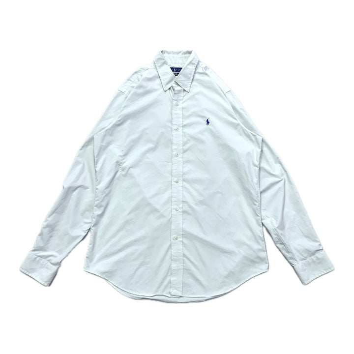 ラルフローレン Ralph Lauren 長袖シャツ BDシャツ 刺繍ロゴ ホワイト メンズM