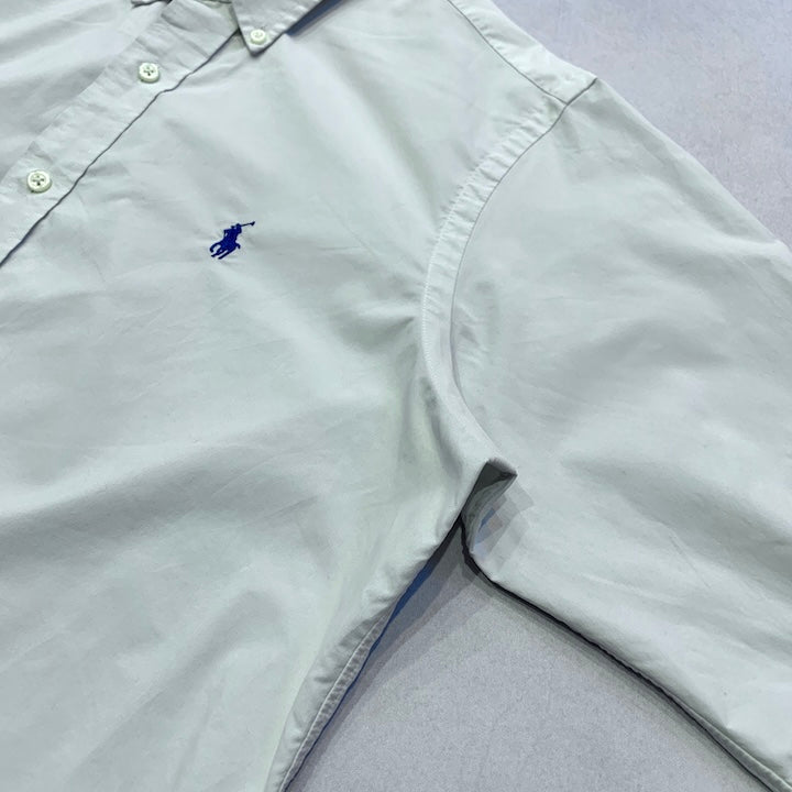 ラルフローレン Ralph Lauren 長袖シャツ BDシャツ 刺繍ロゴ ホワイト メンズM
