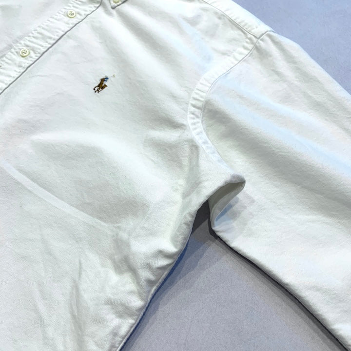 ラルフローレン Ralph Lauren 長袖シャツ BDシャツ ホワイト 刺繍 メンズL