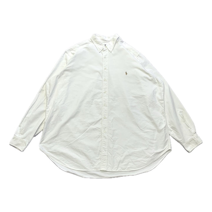 ラルフローレン 古着 BDシャツ 白シャツ 刺繍ロゴ 3XL