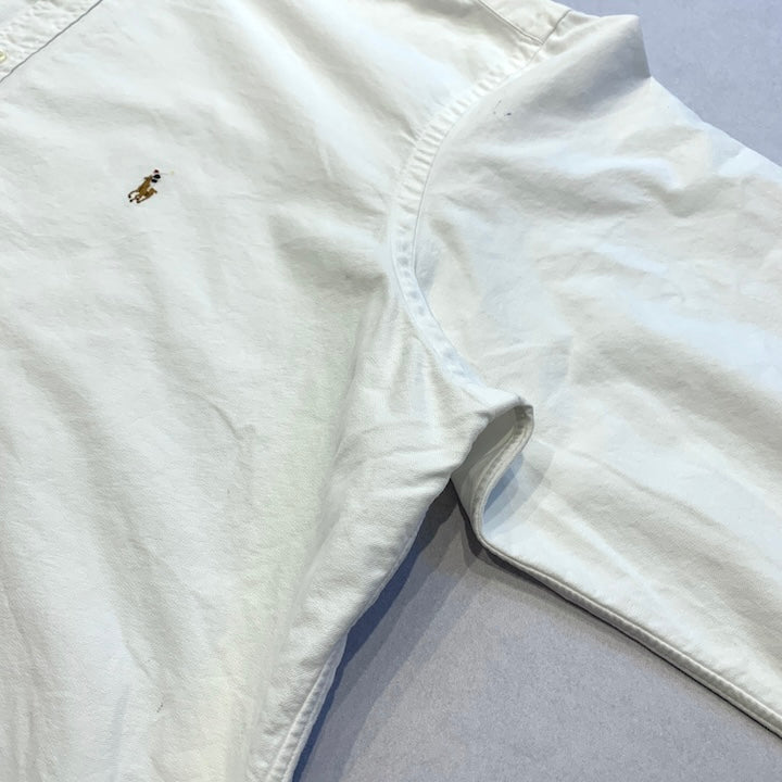 ラルフローレン 古着 BDシャツ 白シャツ 刺繍ロゴ 3XL