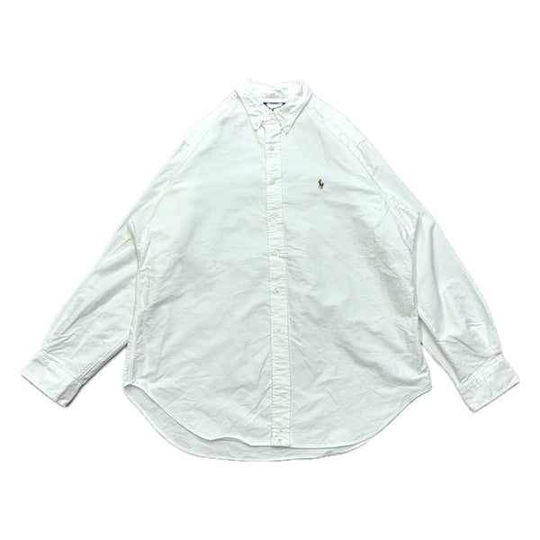 ラルフローレン 古着 BDシャツ 白シャツ 刺繍ロゴ XL