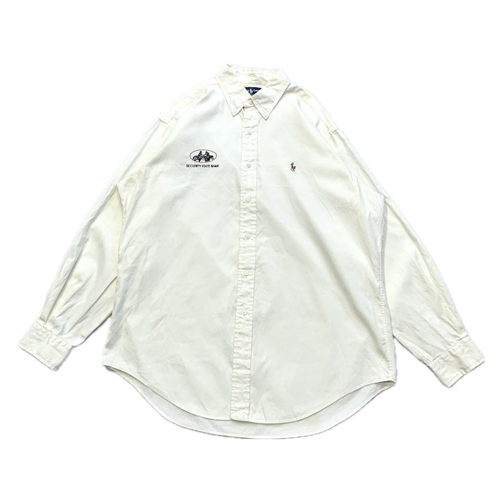 ラルフローレン 古着 長袖シャツ ヤーマス 刺繍ロゴ L