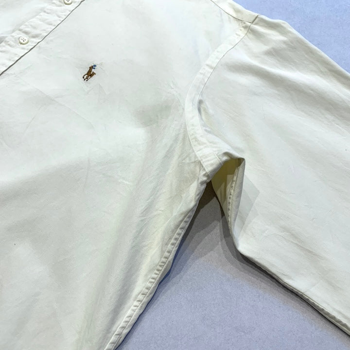 ラルフローレン 古着 長袖シャツ ヤーマス 刺繍ロゴ L