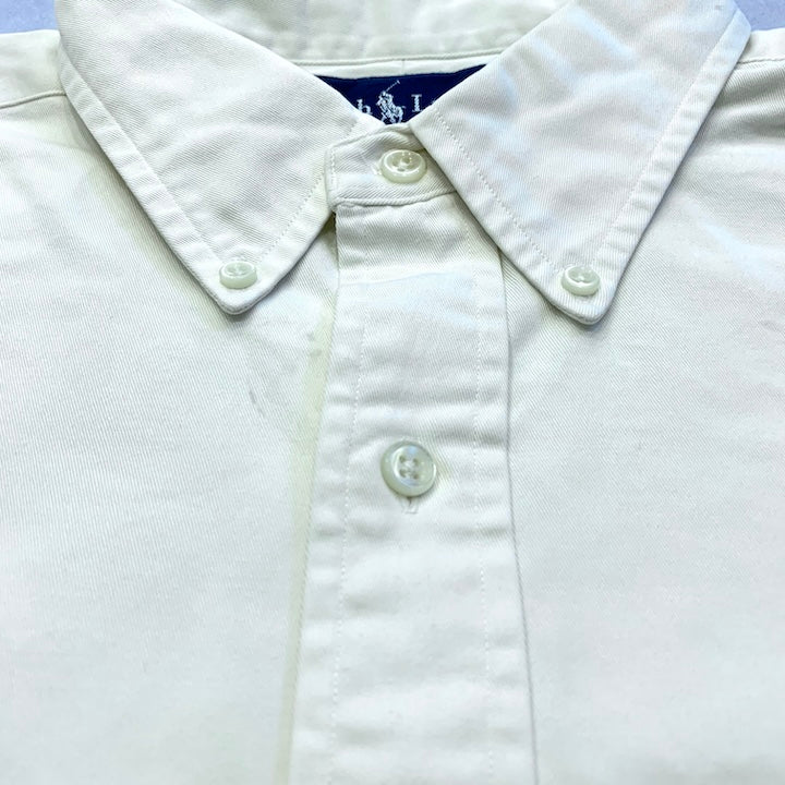 ラルフローレン Ralph Lauren 長袖シャツ BDシャツ ホワイト 刺繍 メンズL