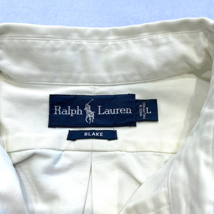 ラルフローレン Ralph Lauren 長袖シャツ BDシャツ ホワイト 刺繍 メンズL