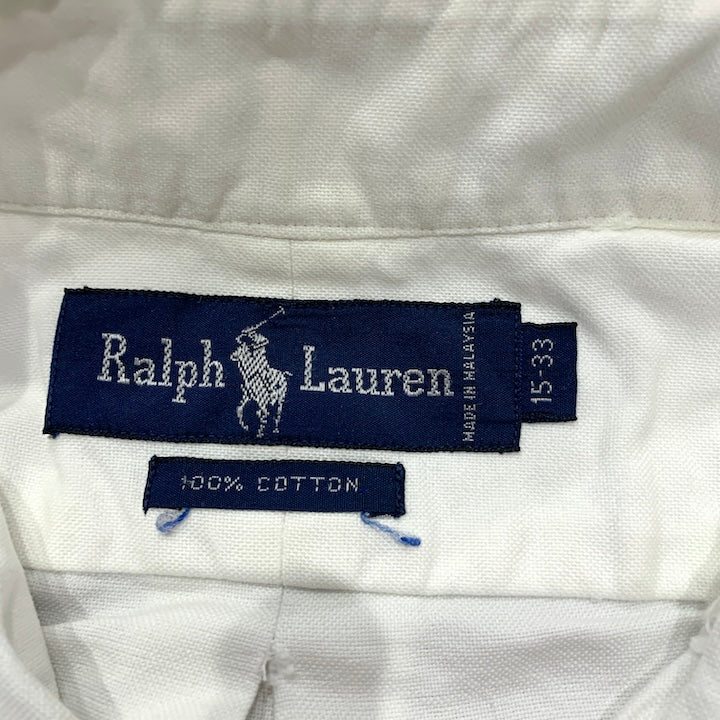 ラルフローレン 古着 BDシャツ 白シャツ 刺繍ロゴ L