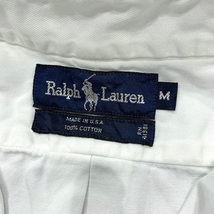 ラルフローレン 古着 BDシャツ 白シャツ USA製 M