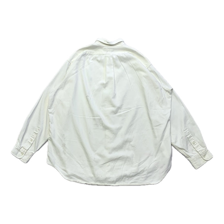 ラルフローレン 古着 BDシャツ 白シャツ 刺繍ロゴ XXL