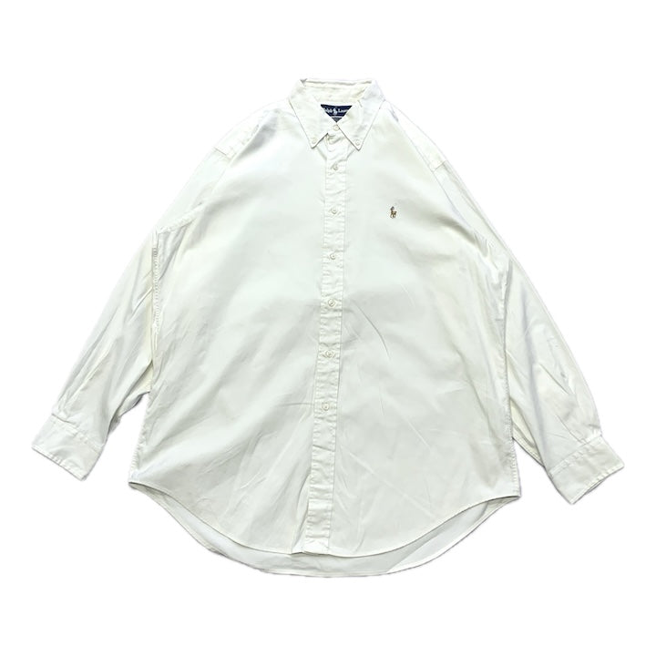 ラルフローレン Ralph Lauren 長袖シャツ BDシャツ ホワイト 刺繍 メンズL