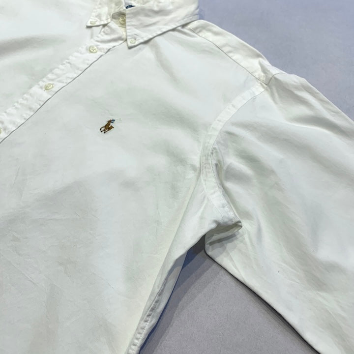 ラルフローレン Ralph Lauren 長袖シャツ BDシャツ ホワイト 刺繍 メンズL