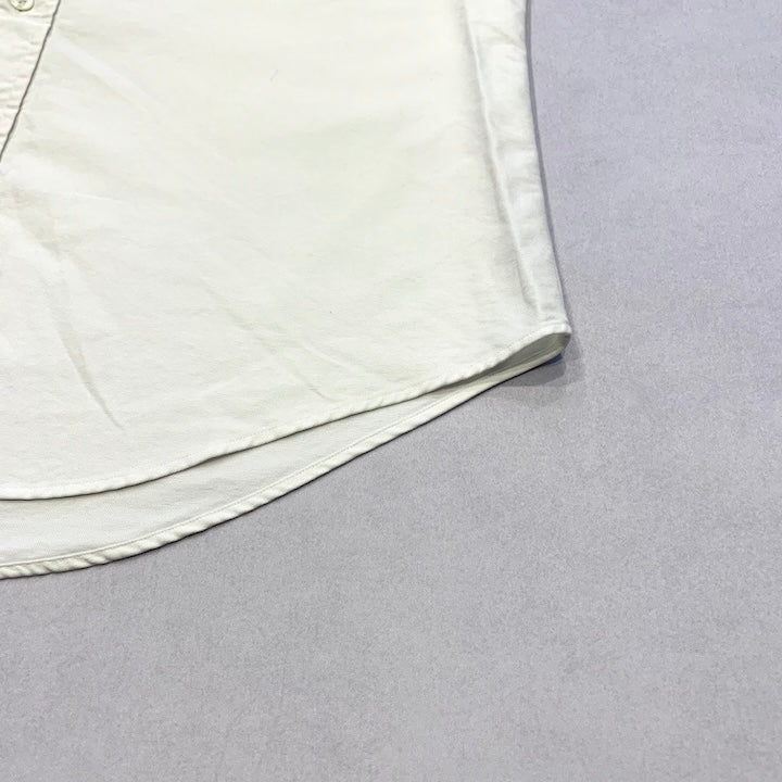 ラルフローレン 古着 BDシャツ 白シャツ 刺繍ロゴ L